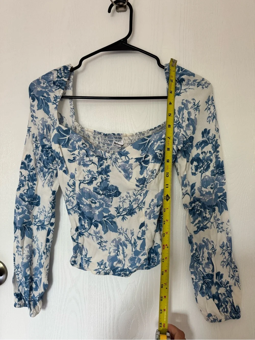 Reformation Floral Square Neck Long Sleeve Top - Picture 3 of 6